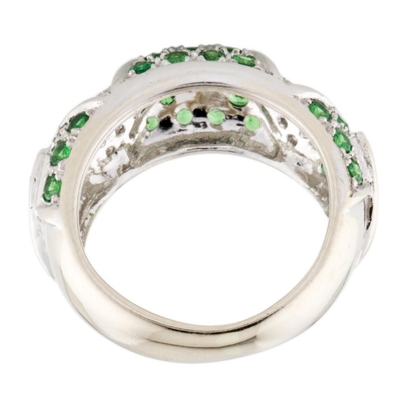 WOW 14k Diamond & Tsavorite Pinky Ring 3.75 - Picture 4 of 7